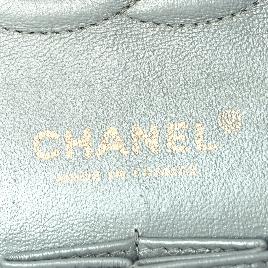 Chanel Iridescent Calfskin Quilted Medium Double Flap  Silver Image 5