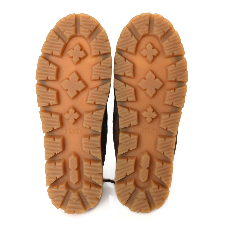 Prada Rete Scamosciato Triangle Logo Trail Mules 36 Cacao Image 6