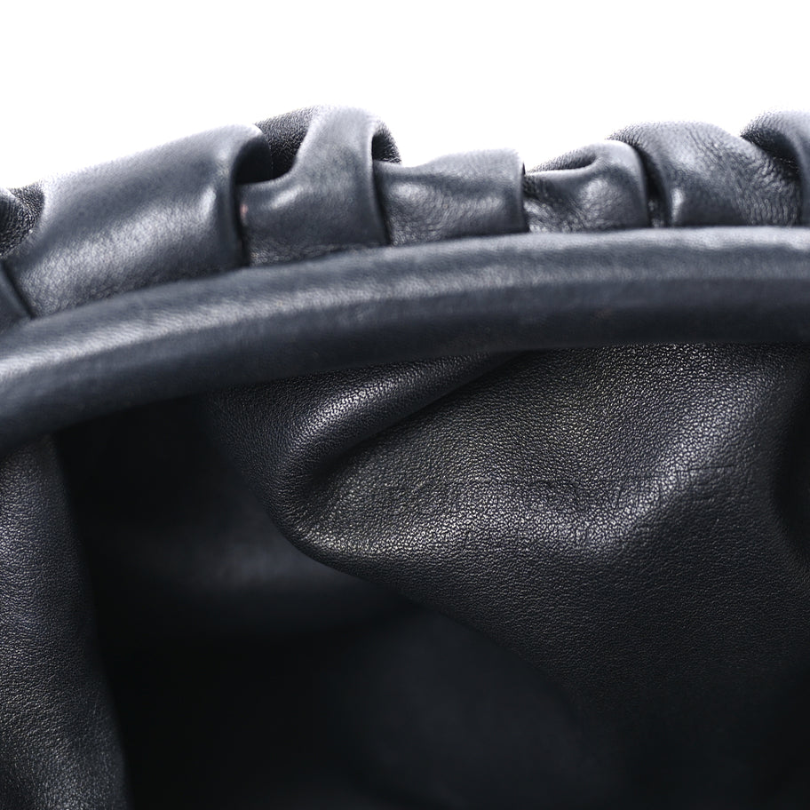 Bottega Veneta Smooth Butter Calf Teen Pouch Black Image 6