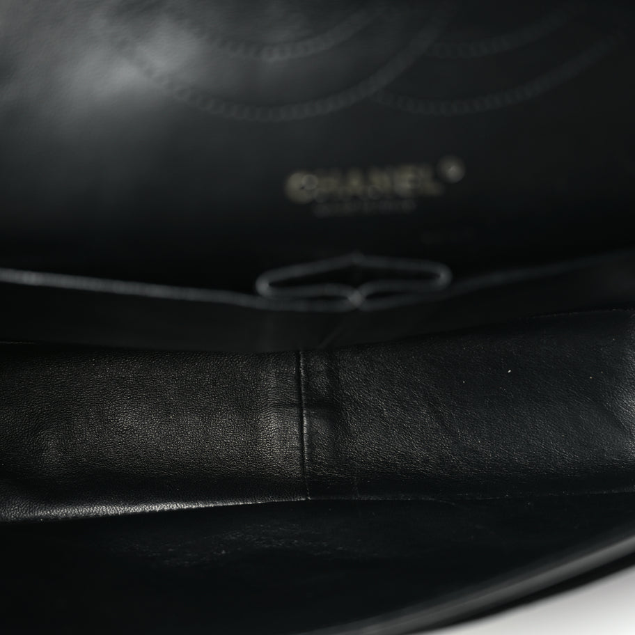 Chanel Lambskin Quilted Jumbo Double Flap So Black So Black Image 4