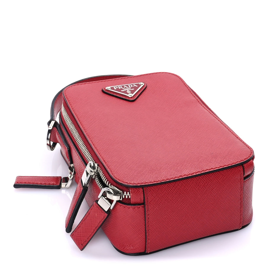 Prada Saffiano Travel Brique Crossbody Messenger Bag Fuoco Image 3