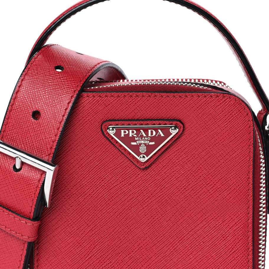 Prada Saffiano Travel Brique Crossbody Messenger Bag Fuoco Image 6