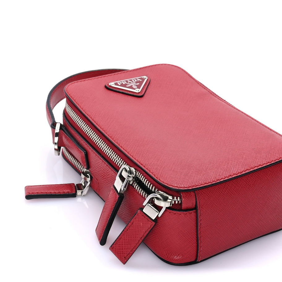Prada Saffiano Travel Brique Crossbody Messenger Bag Fuoco Image 7