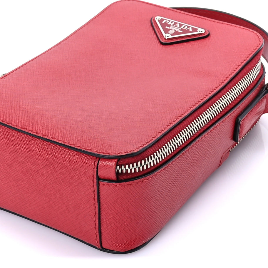 Prada Saffiano Travel Brique Crossbody Messenger Bag Fuoco Image 8