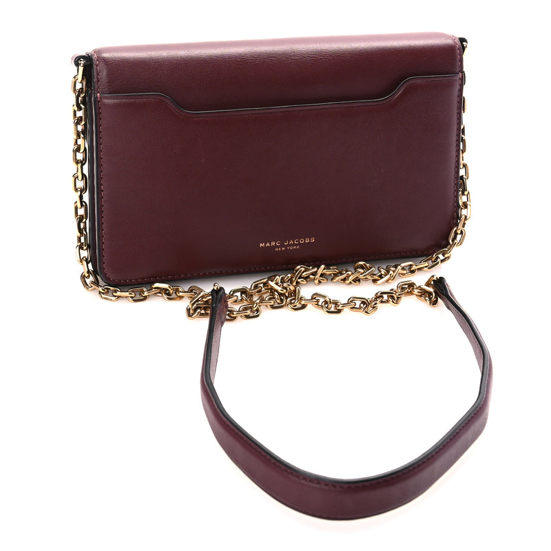  Marc Jacobs Calfskin West End Chain Wallet  Burgundy