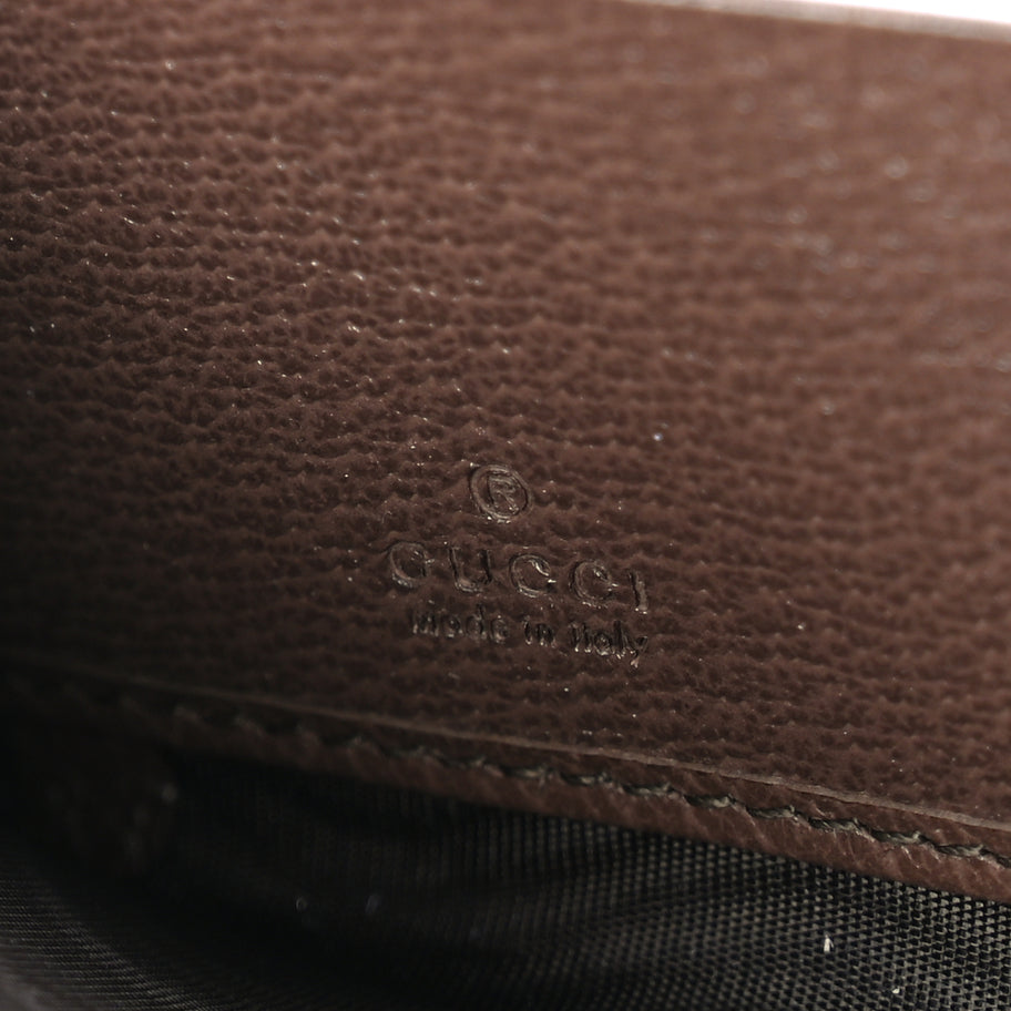 Gucci Monogram Jumbo GG Textured Dollar Calfskin Diana Zip Around Continental Wallet Camel Ebony New Acero Image 8