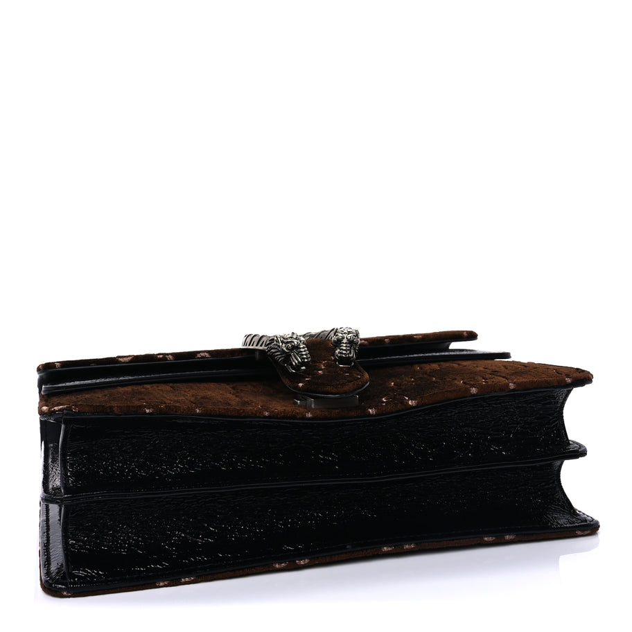 Gucci Velvet Skipper GG Monogram Small Dionysus Shoulder Bag Brown Black Image 4