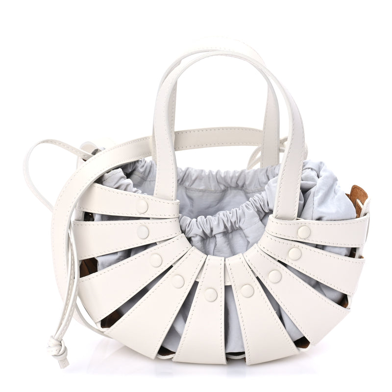  Bottega Veneta French Calfskin Small Shell White Frost