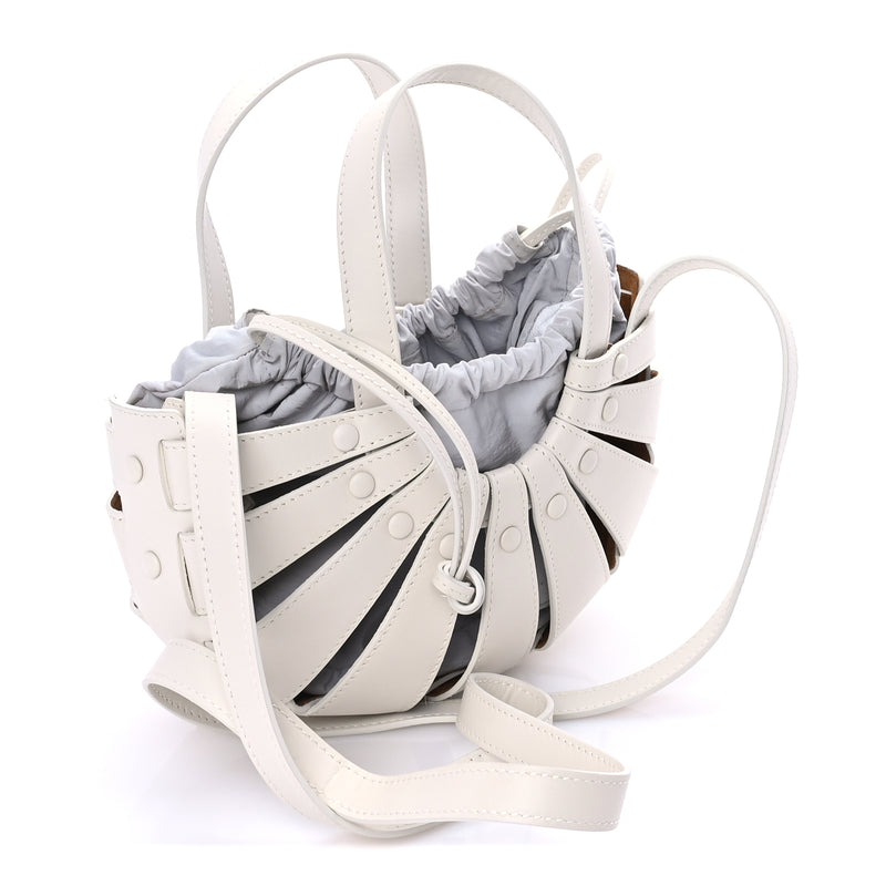  Bottega Veneta French Calfskin Small Shell White Frost