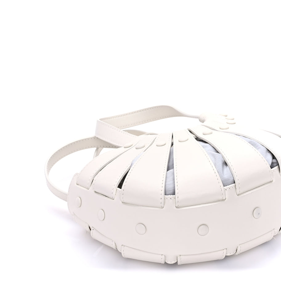 Bottega Veneta French Calfskin Small Shell White Frost Image 7