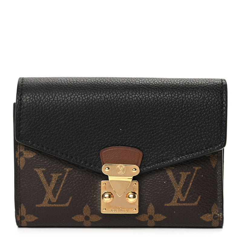  Louis Vuitton LOUIS VUITTON Monogram Pallas Compact Wallet NM Black