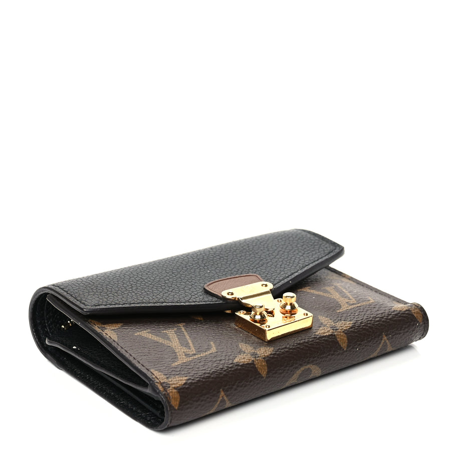 Louis Vuitton LOUIS VUITTON Monogram Pallas Compact Wallet NM Black Image 4