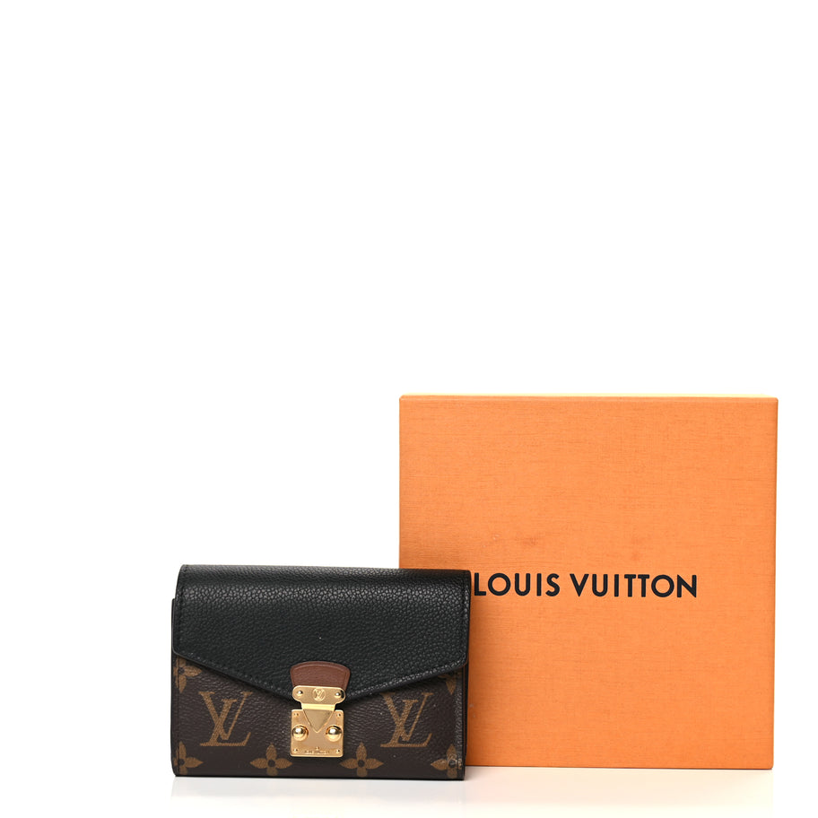 Louis Vuitton LOUIS VUITTON Monogram Pallas Compact Wallet NM Black Image 9