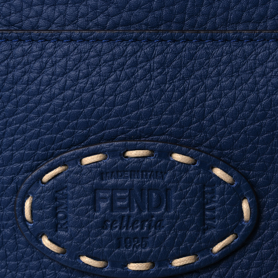 Fendi Vitello Granato Camoscio Selleria Macro Stitchings Medium Peekaboo I SEE U Satchel Blue Cyan Image 6