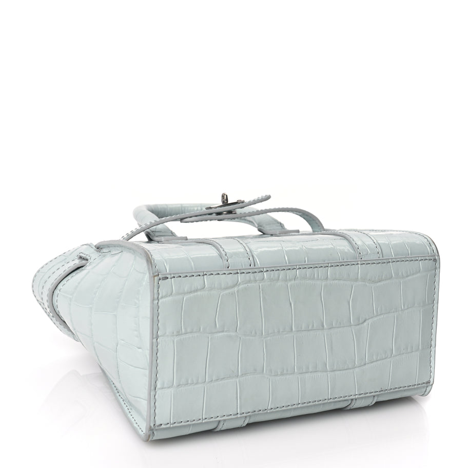 Mulberry Shiny Crocodile Embossed Micro Zipped Bayswater Blue Image 3