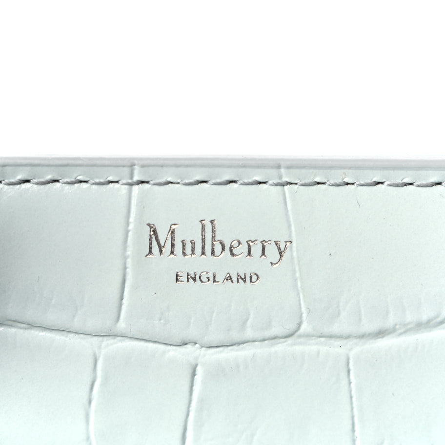 Mulberry Shiny Crocodile Embossed Micro Zipped Bayswater Blue Image 5