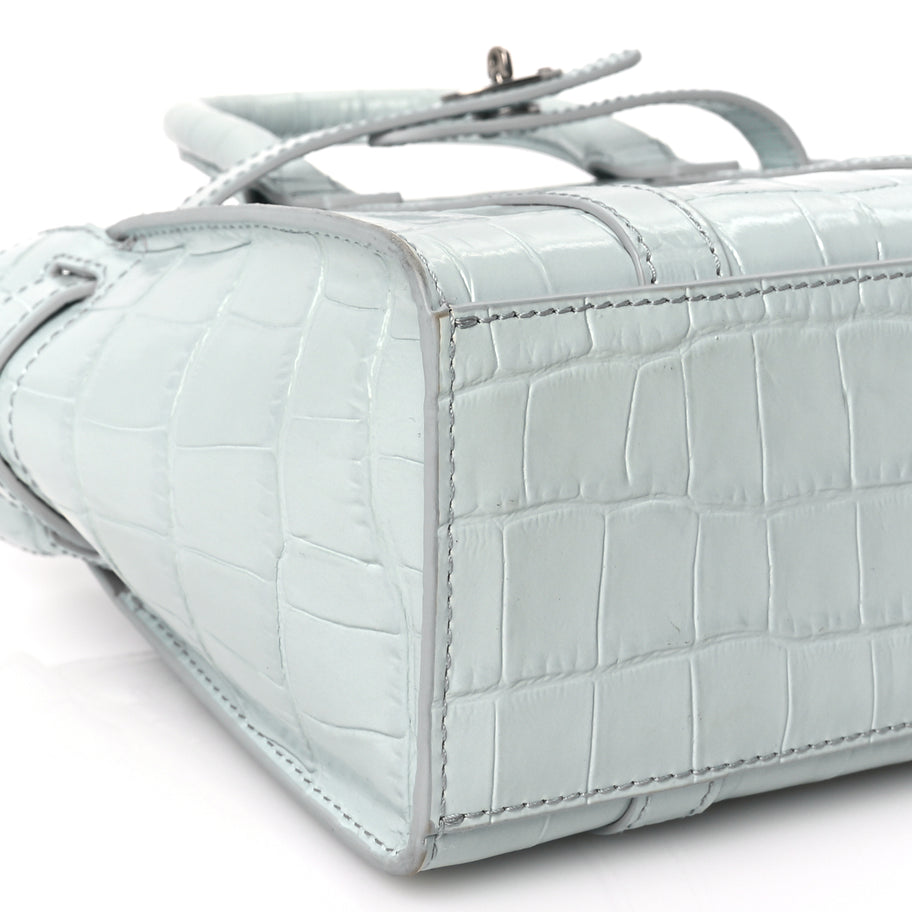 Mulberry Shiny Crocodile Embossed Micro Zipped Bayswater Blue Image 7