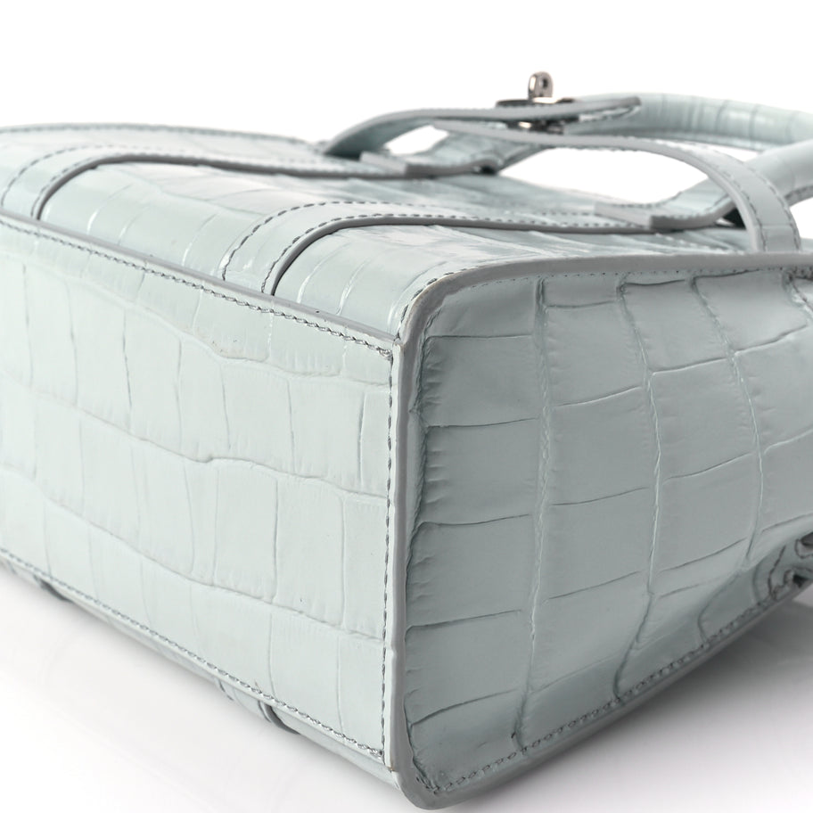 Mulberry Shiny Crocodile Embossed Micro Zipped Bayswater Blue Image 8