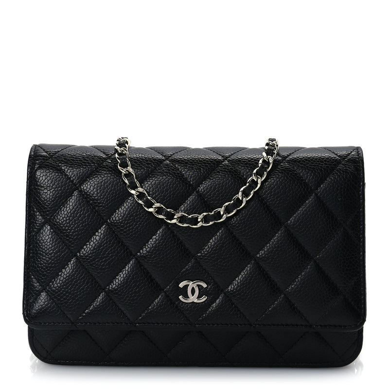  Chanel Caviar Quilted Wallet On Chain WOC  Black
