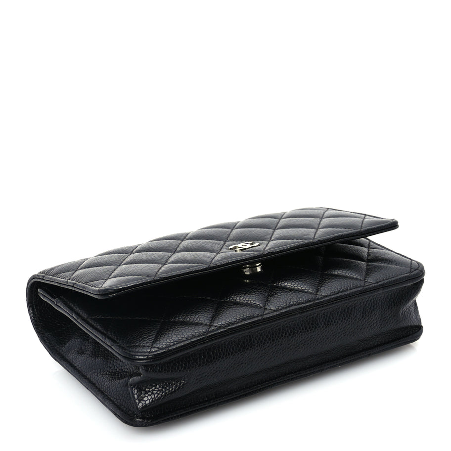Chanel Caviar Quilted Wallet On Chain WOC  Black Image 3