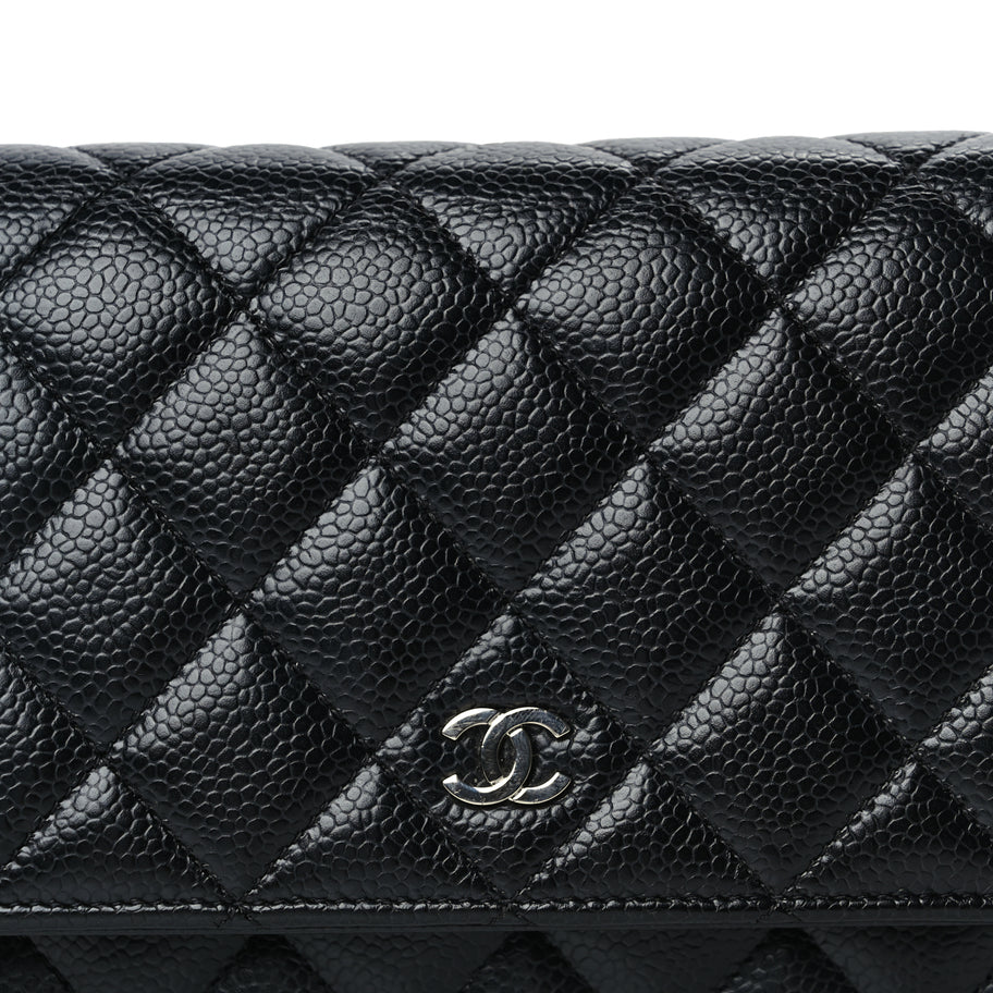 Chanel Caviar Quilted Wallet On Chain WOC  Black Image 6