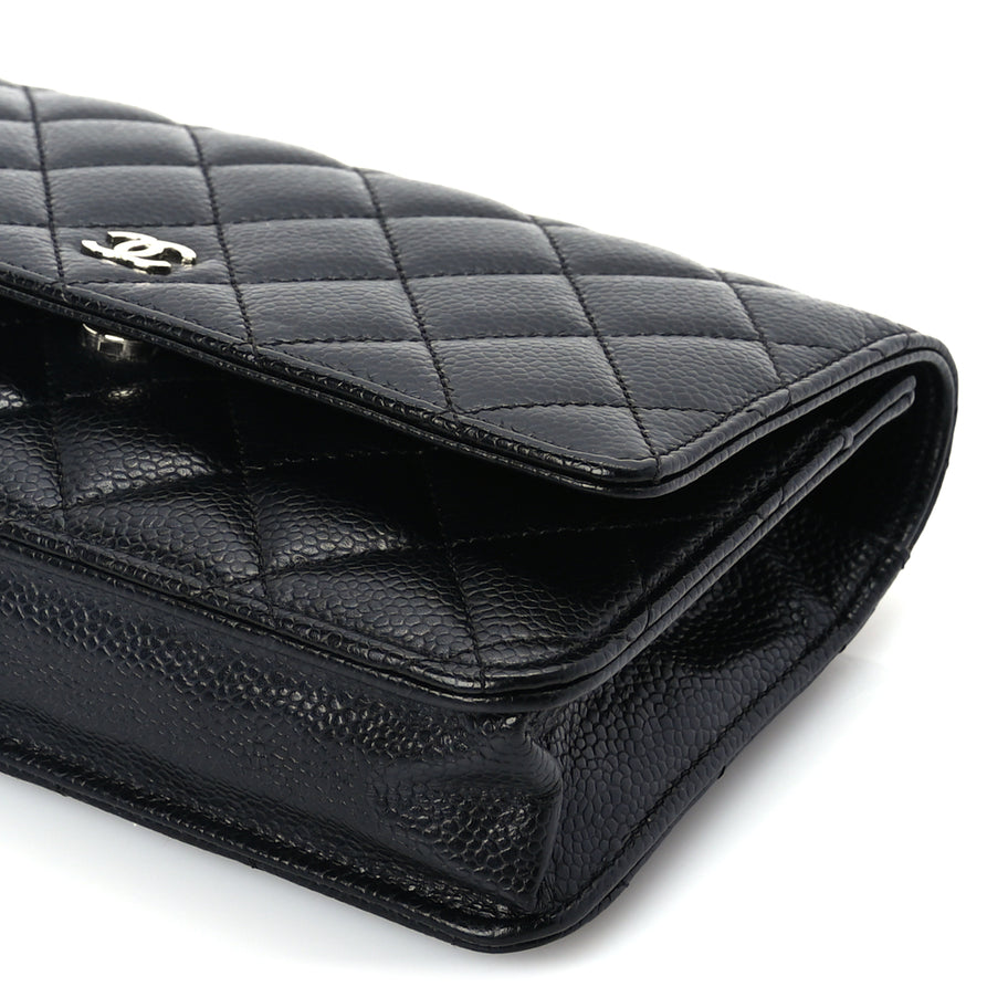 Chanel Caviar Quilted Wallet On Chain WOC  Black Image 8