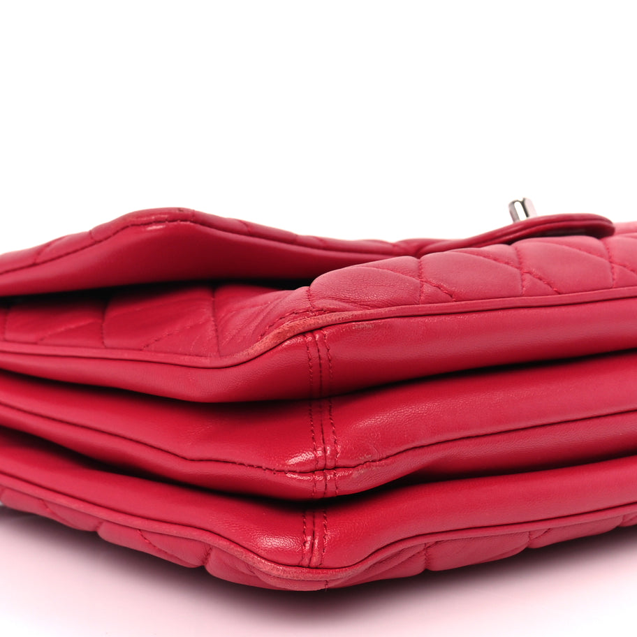 Chanel Lambskin Quilted Jumbo Chanel 3 Flap Dark Pink Image 8