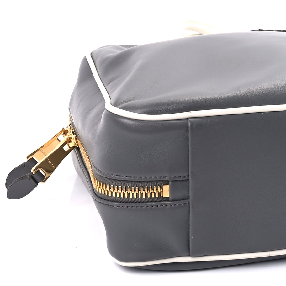 Miu Miu Soft Calf Softy Contrast Large Beau Top Handle Bag Marmo White Image 7