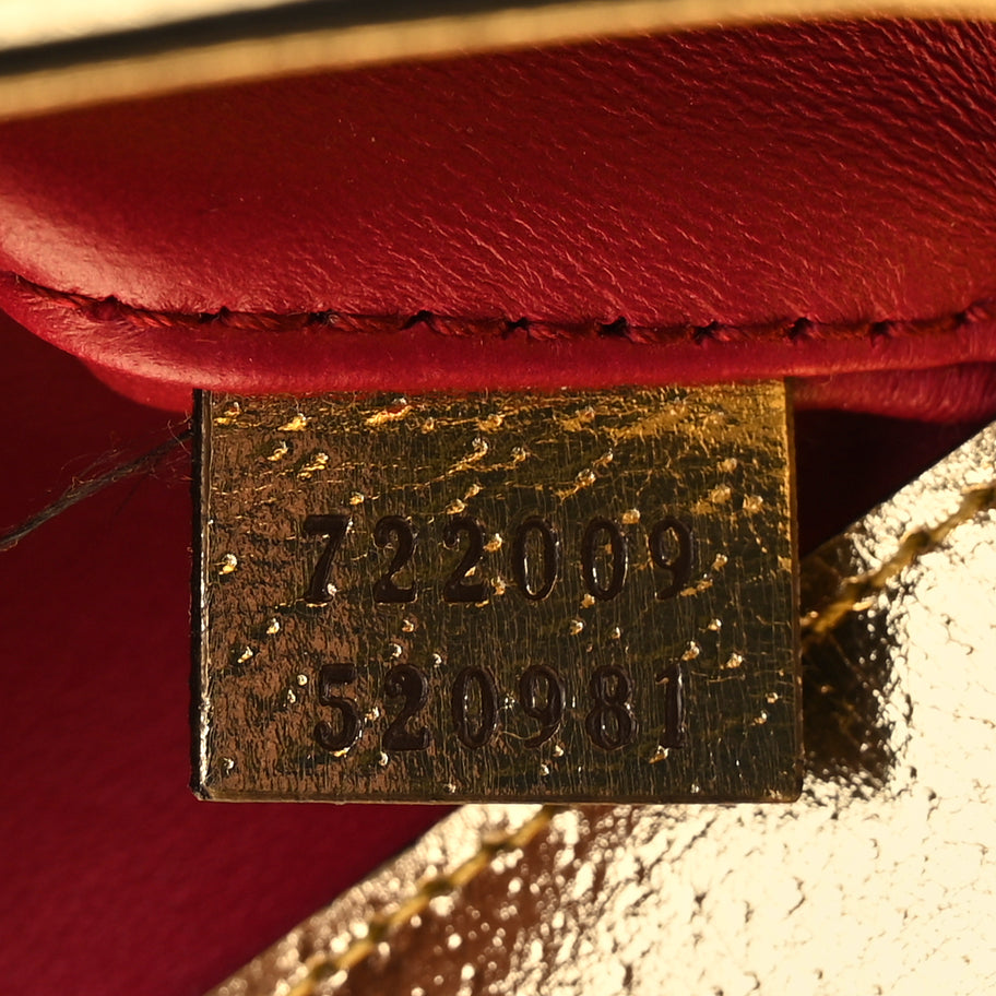 Gucci X ADIDAS Textured Dollar Calfskin Web Trefoil Horsebit 1955 Shoulder Bag King Gold Black Image 6