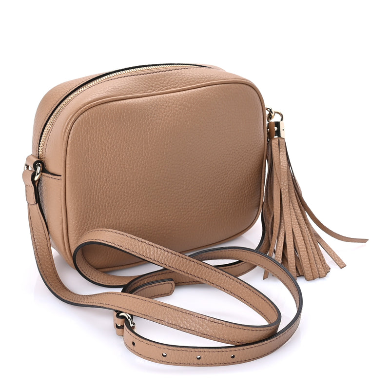  Gucci Pebbled Calfskin Small Soho Disco Bag Rose Beige
