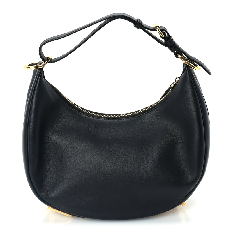  Fendi Vitello Grace Matte Small Fendigraphy Hobo Bag  Black