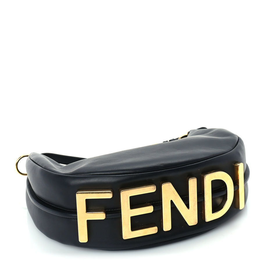 Fendi Vitello Grace Matte Small Fendigraphy Hobo Bag  Black Image 3