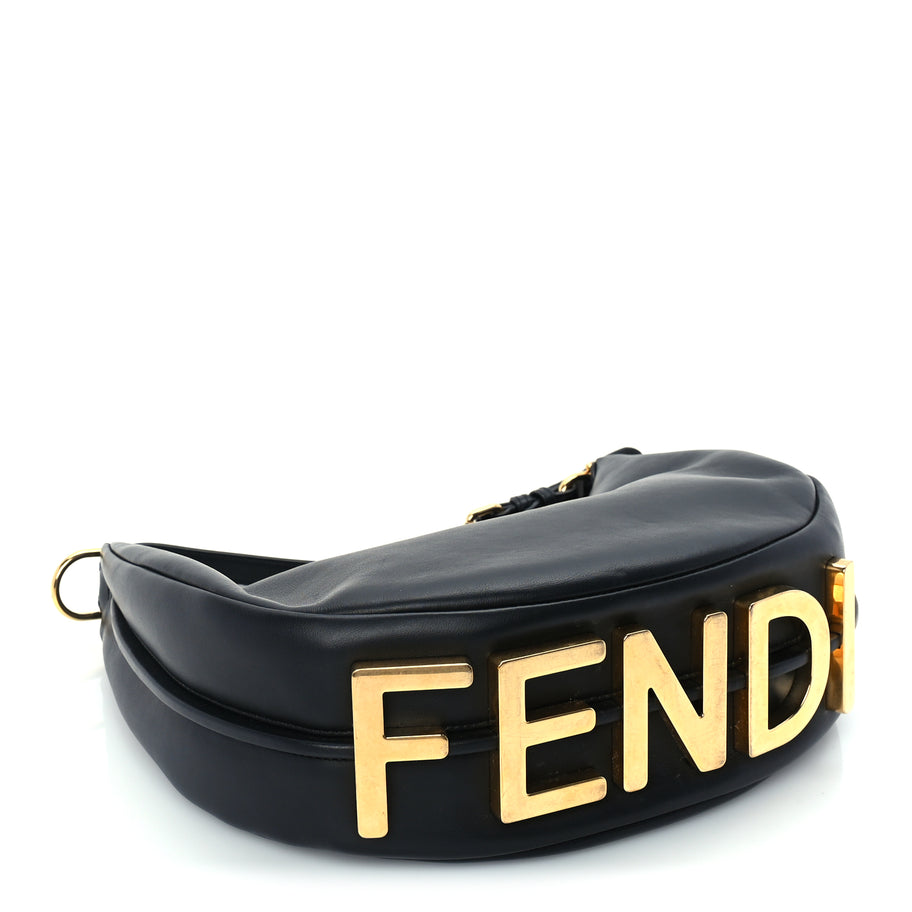 Fendi Vitello Grace Matte Small Fendigraphy Hobo Bag  Black Image 7
