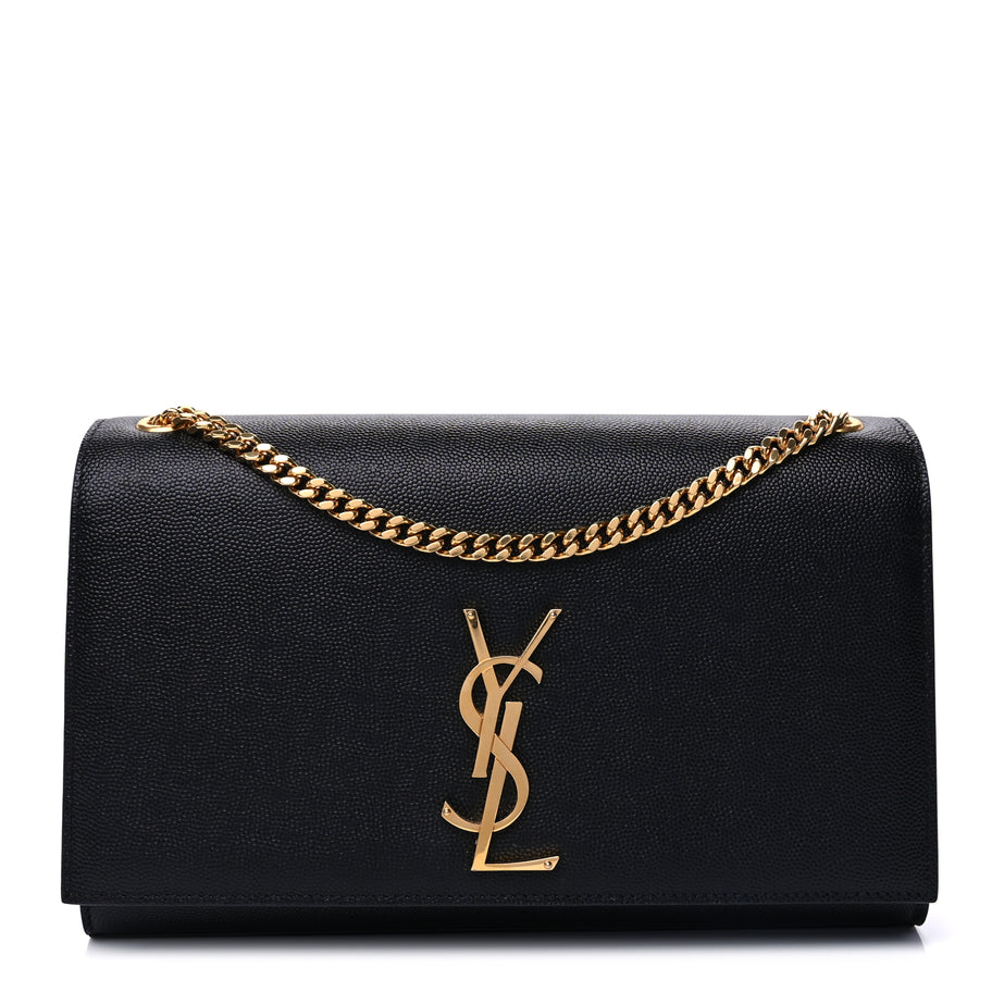 Saint Laurent Grain De Poudre Medium Classic Monogram Kate Satchel Black Image 1