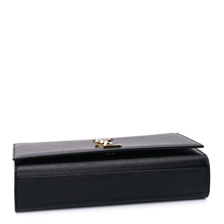 Saint Laurent Grain De Poudre Medium Classic Monogram Kate Satchel Black Image 3