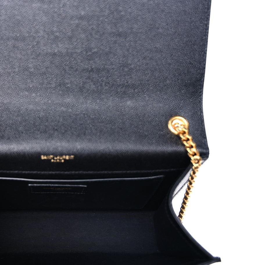 Saint Laurent Grain De Poudre Medium Classic Monogram Kate Satchel Black Image 4