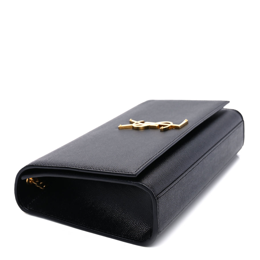 Saint Laurent Grain De Poudre Medium Classic Monogram Kate Satchel Black Image 7
