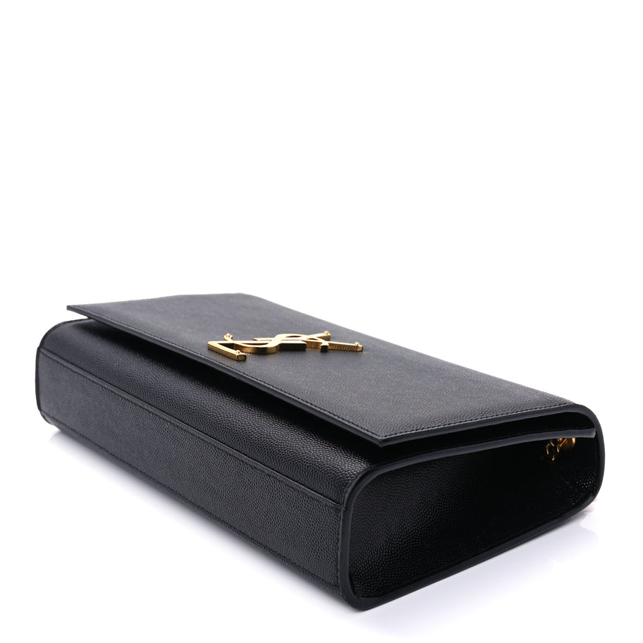 Saint Laurent Grain De Poudre Medium Classic Monogram Kate Satchel Black Image 8