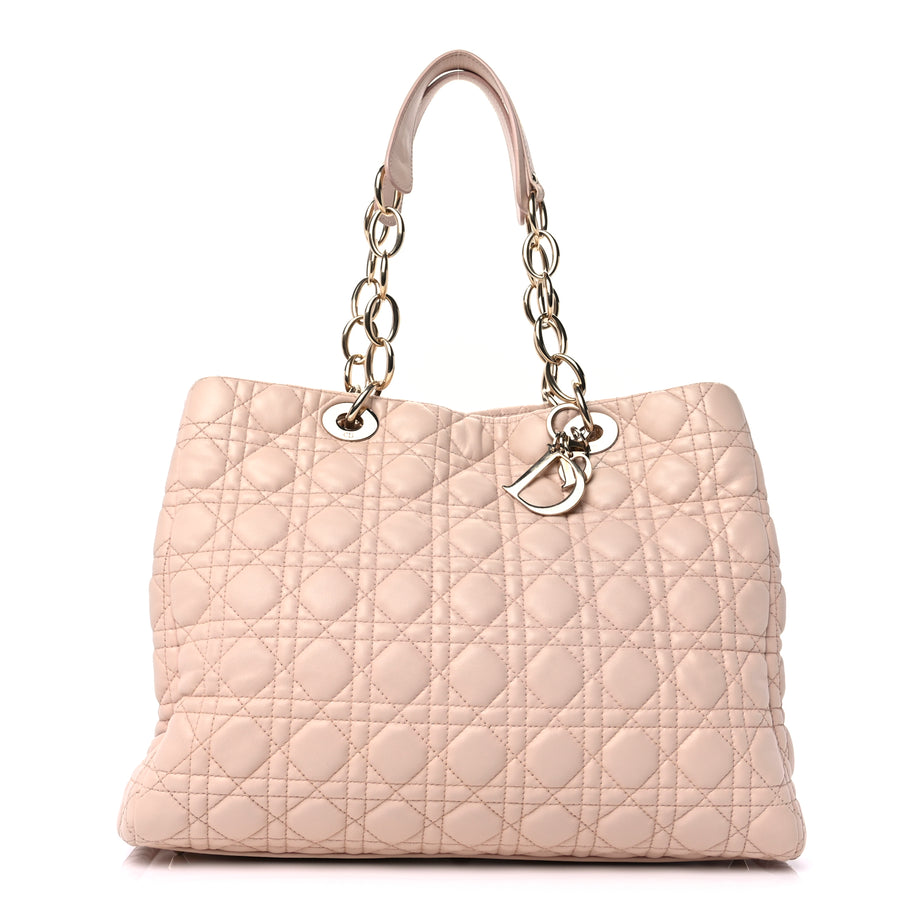 Christian Dior Lambskin Cannage Large Dior Soft Shopping Tote Light Pink Image 1