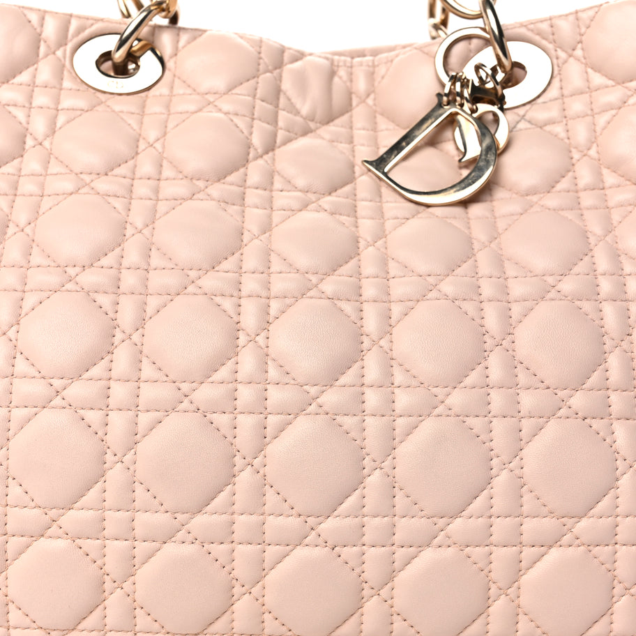 Christian Dior Lambskin Cannage Large Dior Soft Shopping Tote Light Pink Image 6