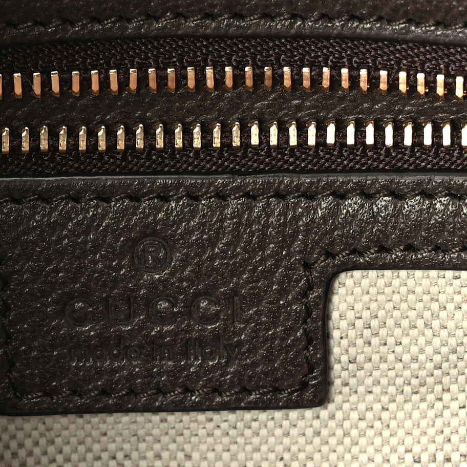 Gucci GG Supreme Monogram Textured Calfskin Web Super Mini Ophidia Shoulder Bag Beige Ebony New Acero Image 5