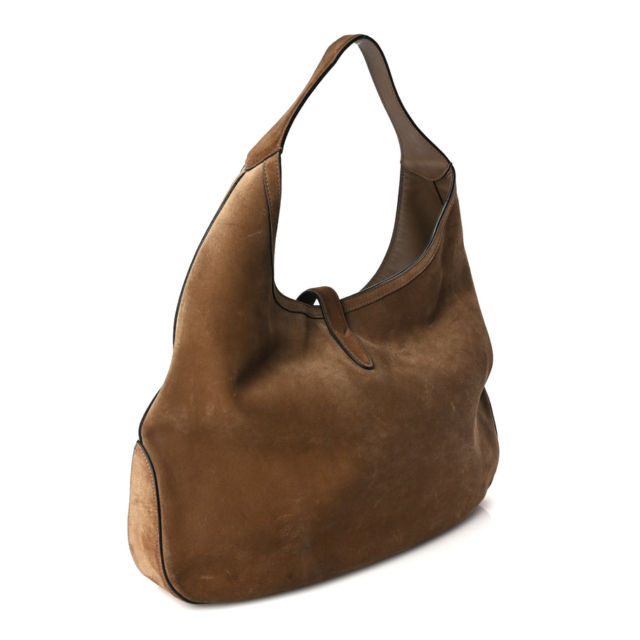 Gucci Suede Cudu Web Large Jackie Hobo Marron Glace Image 2