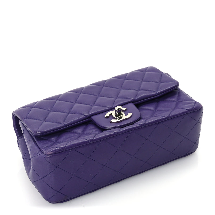 Chanel Lambskin Quilted Mini Rectangular Flap  Purple Image 3