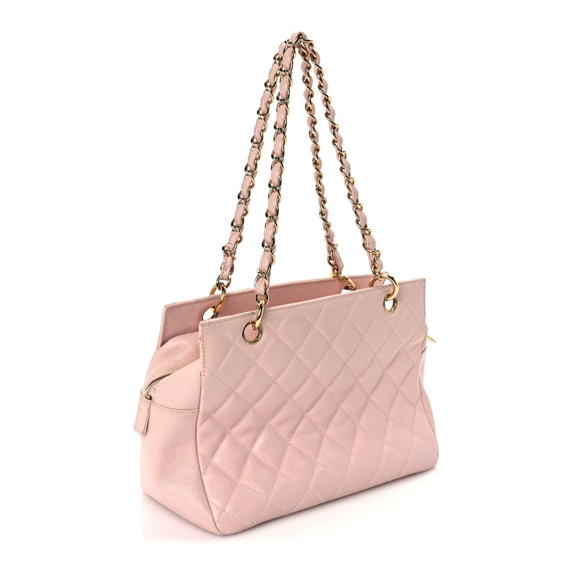  Chanel Caviar Quilted Petit Timeless Shopping Tote PTT  Pink