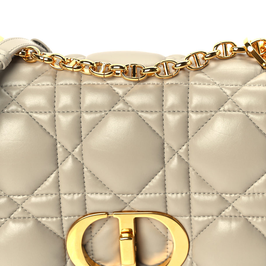 Christian Dior Calfskin Macrocannage Medium Caro Bag  Sand Image 6