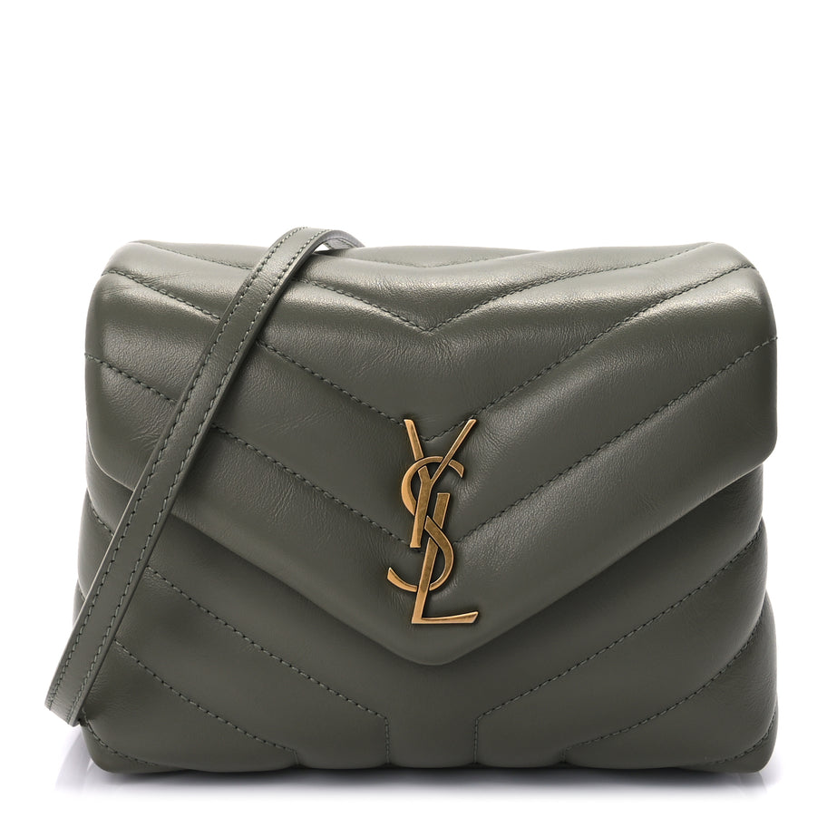 Saint Laurent Calfskin Y Quilted Monogram Toy Loulou Crossbody Bag  Light Sage Image 1