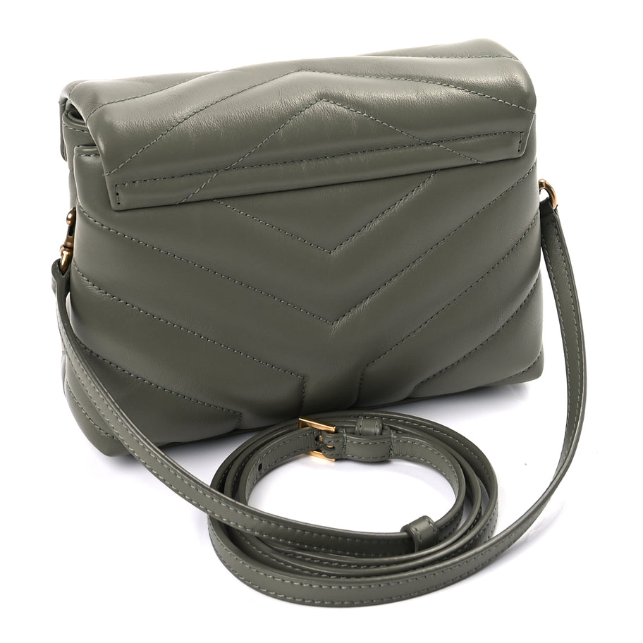 Saint Laurent Calfskin Y Quilted Monogram Toy Loulou Crossbody Bag  Light Sage Image 2
