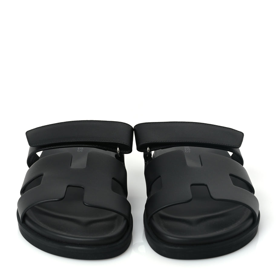 Hermes Calfskin Womens Chypre Sandals 38.5 Black Image 3