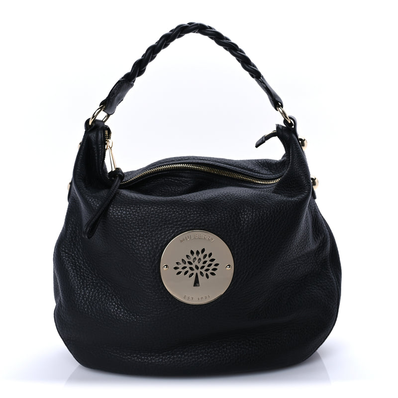  Mulberry Spongy Pebbled Calfskin Large Daria Hobo Black