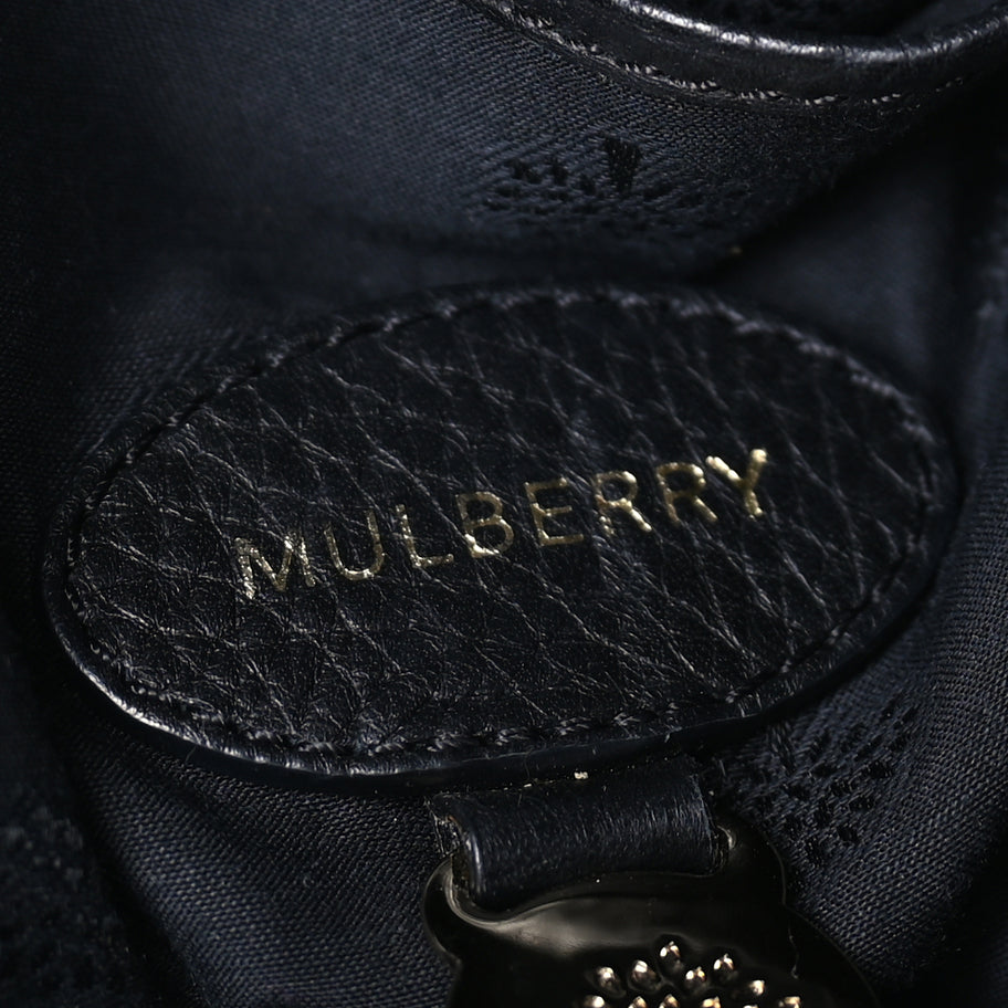 Mulberry Spongy Pebbled Calfskin Large Daria Hobo Black Image 5